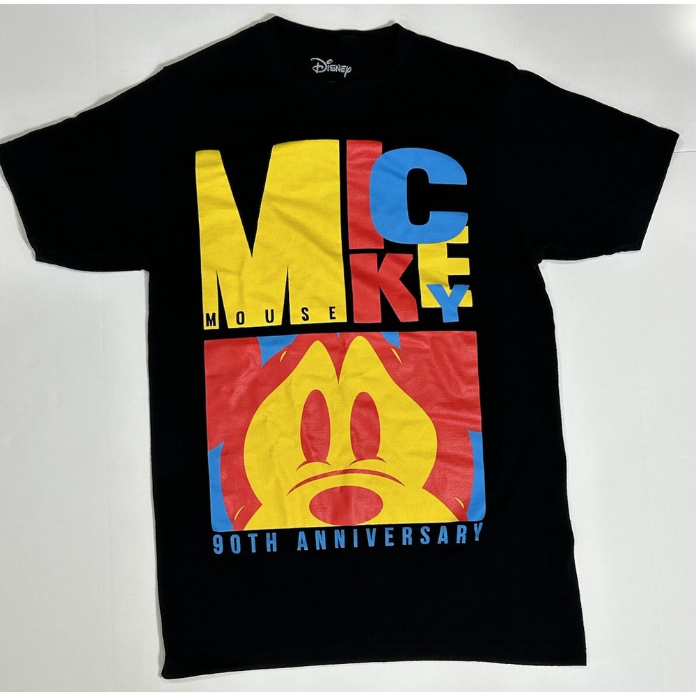 Disney Mickey Mouse 90th‎ Anniversary T-Shirt Unisex Sz Small Black T Shirt